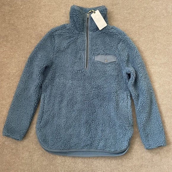 Te Verde Jackets & Blazers - Te Verde Jacket Womens XS Blue Teddy Bear Fleece Quarter Zip Very Soft NEW